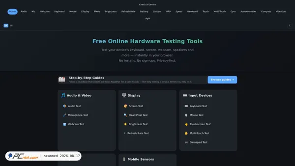 checkadevice.com screenshot