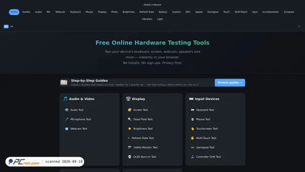 checkadevice.com screenshot