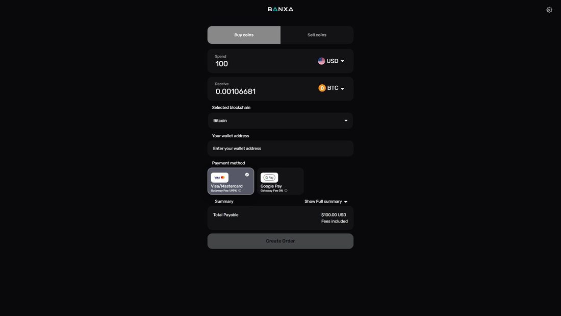 Captura de pantalla de checkout.banxa.com