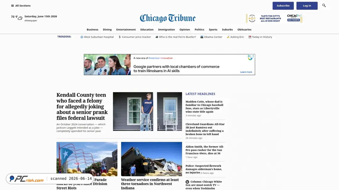 Screenshot di chicagotribune.com