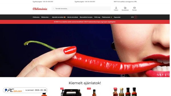 chilimania.hu screenshot