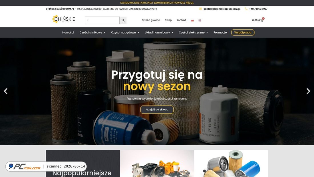 Screenshot of chinskieczesci.com.pl