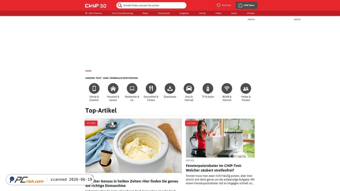 Screenshot of chip.de