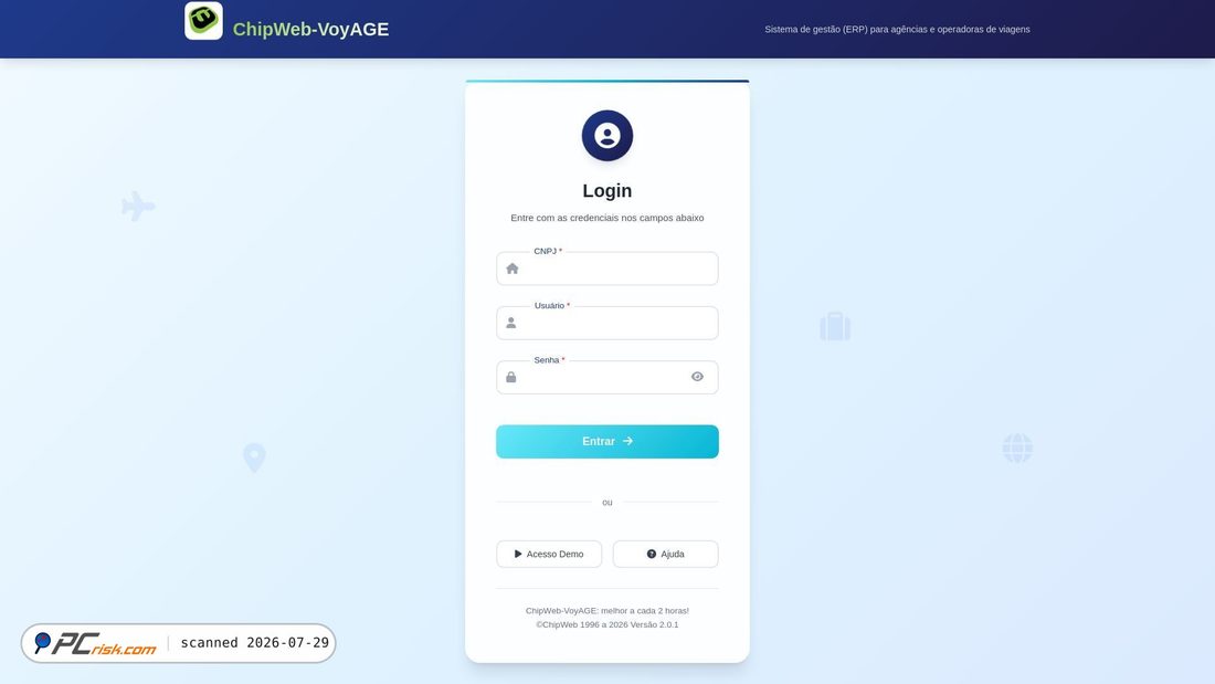 Screenshot of chipweb-voyage.com.br