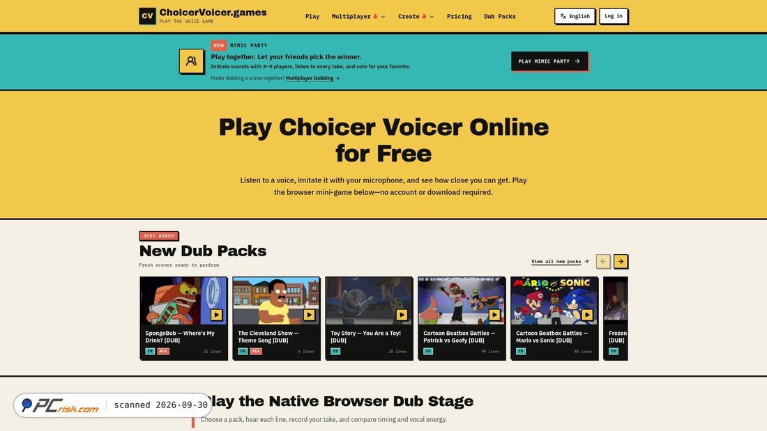 Screenshot of choicervoicer.games