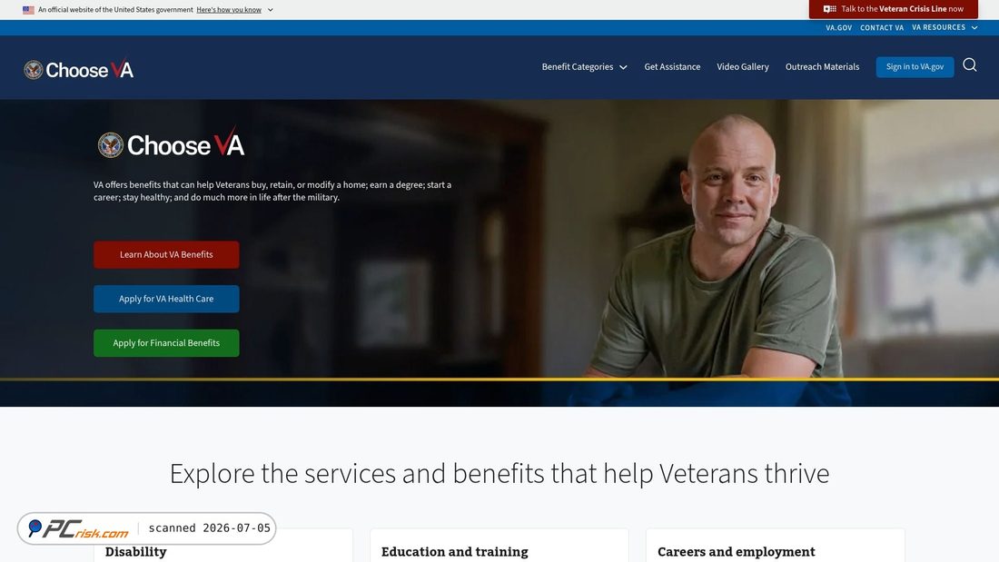 Screenshot of choose.va.gov