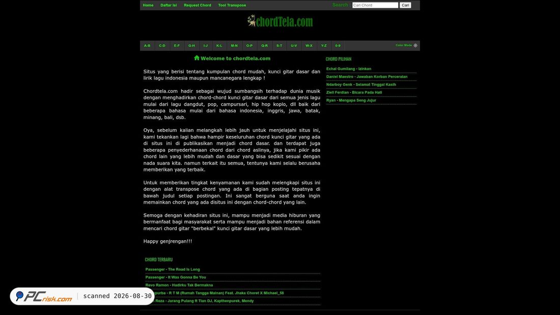 Screenshot von chordtela.com