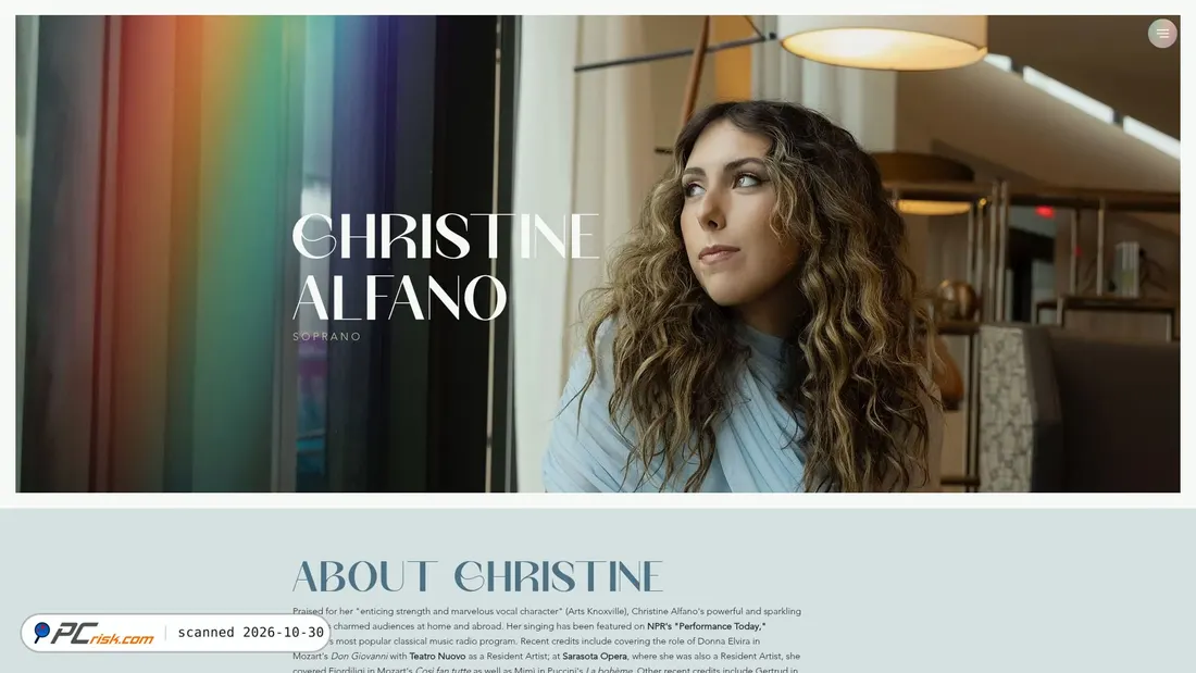 Screenshot of christinealfanosoprano.com