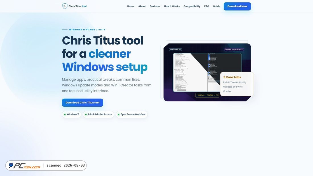Screenshot von christitustool.com