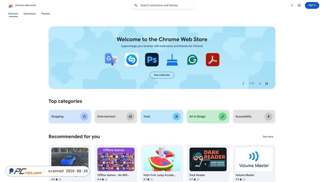 Screenshot von chromewebstore.google.com