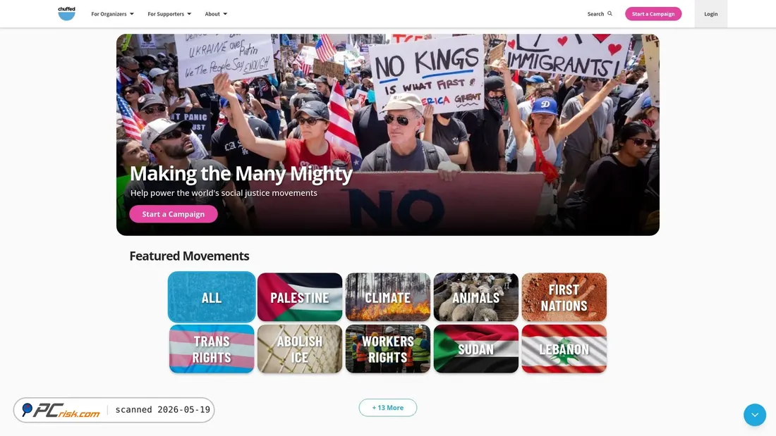 Screenshot of chuffed.org