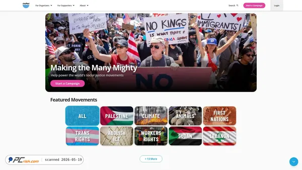 chuffed.org screenshot