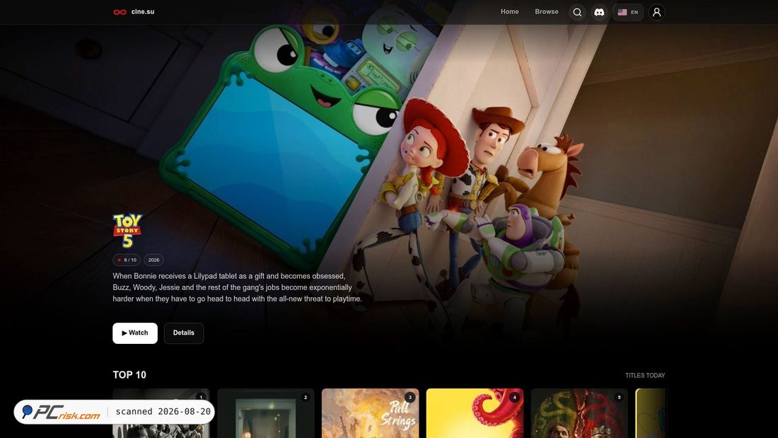 Screenshot of cine.su