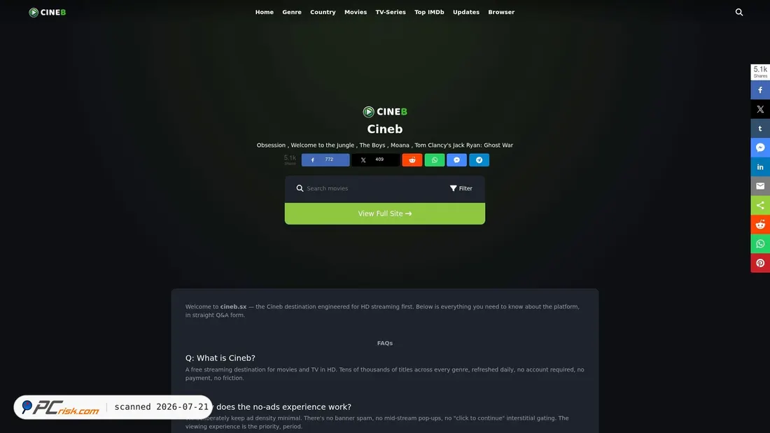 Screenshot of cineb.sx