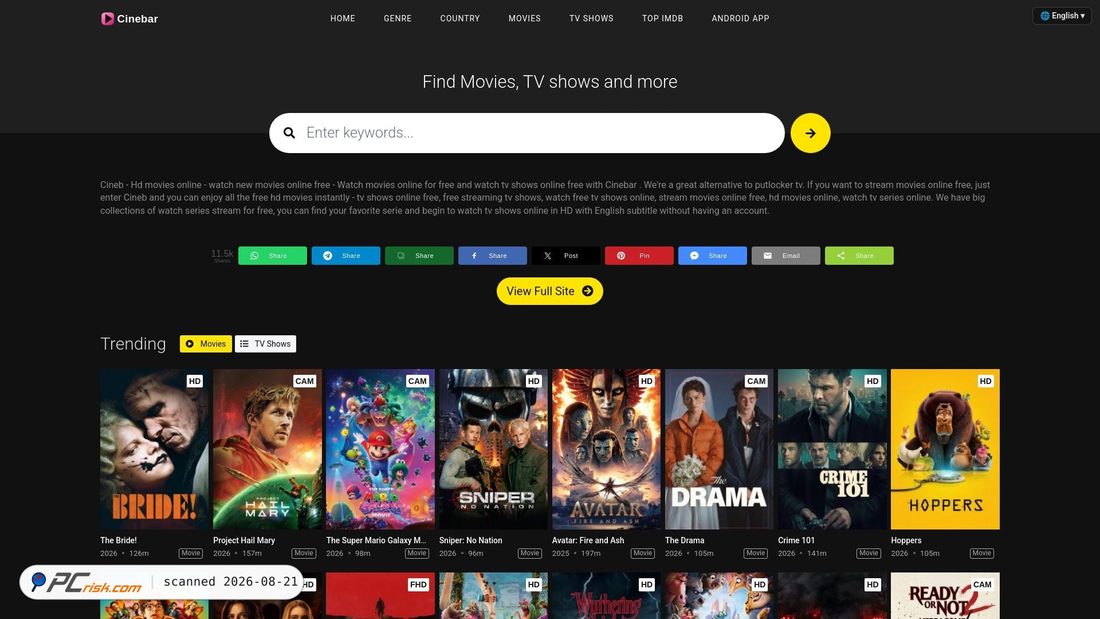Screenshot di cinebto.com