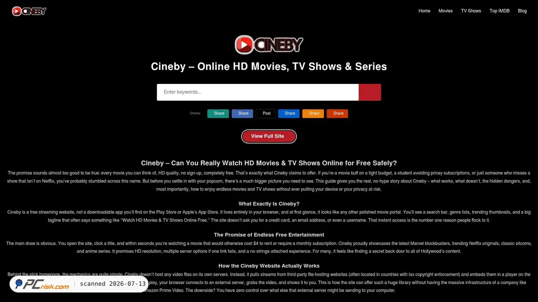 Screenshot of cineby.uk