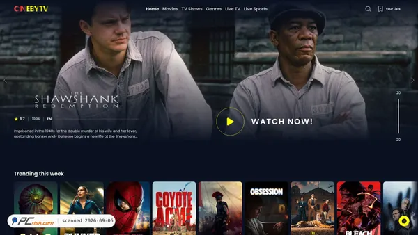Captura de ecrã de cinebytv.com