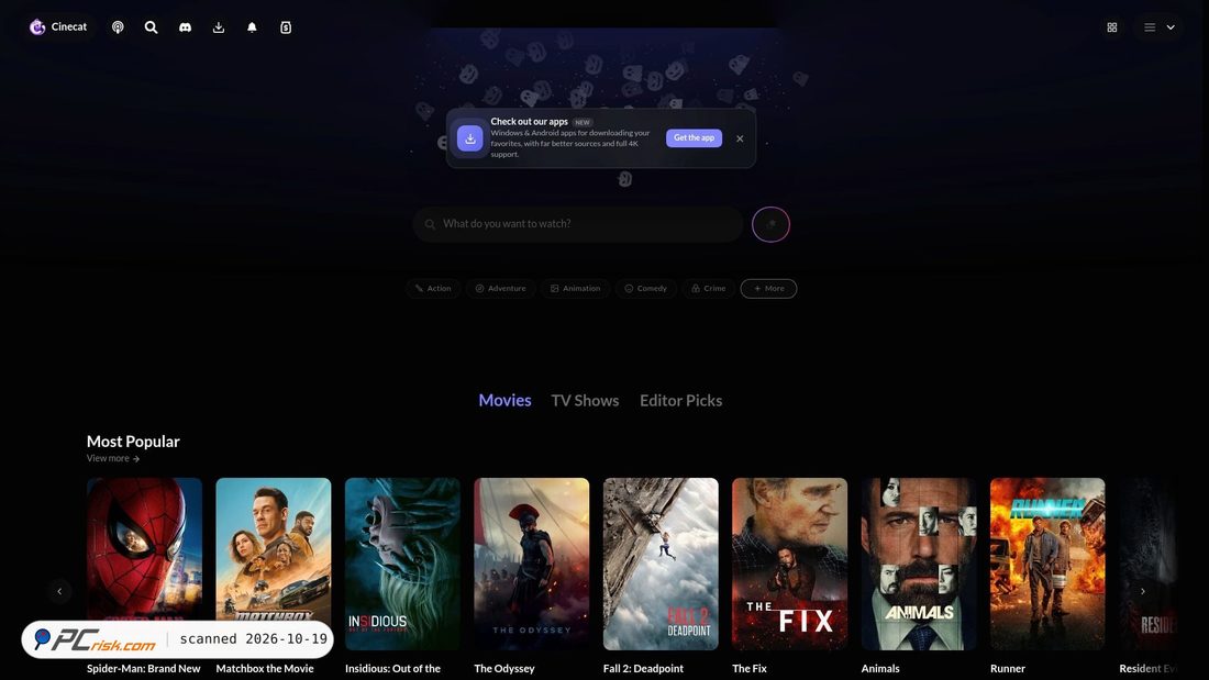 Screenshot of cinecat.eu