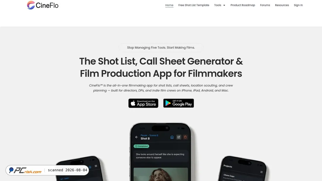 Screenshot of cineflo.com