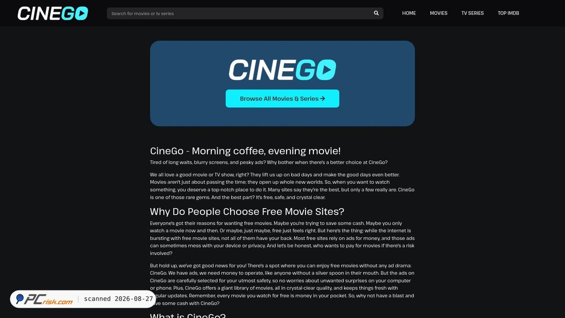 Screenshot von cinego.co