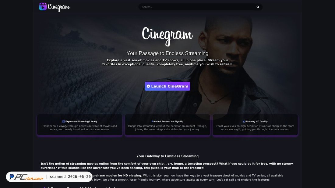 Screenshot of cinegram.tv