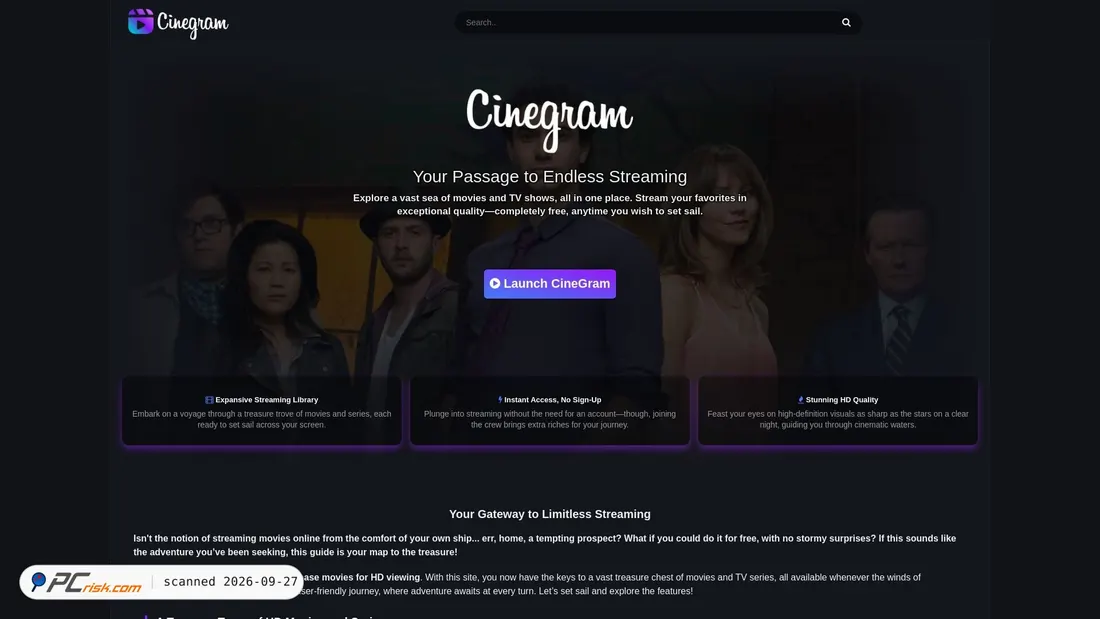 Screenshot von cinegram.tv