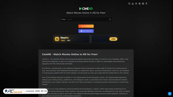 cinehd.app Screenshot