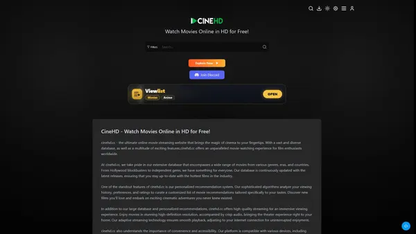 cinehd.app screenshot