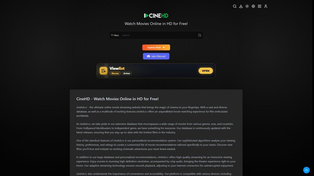 Screenshot di cinehd.app