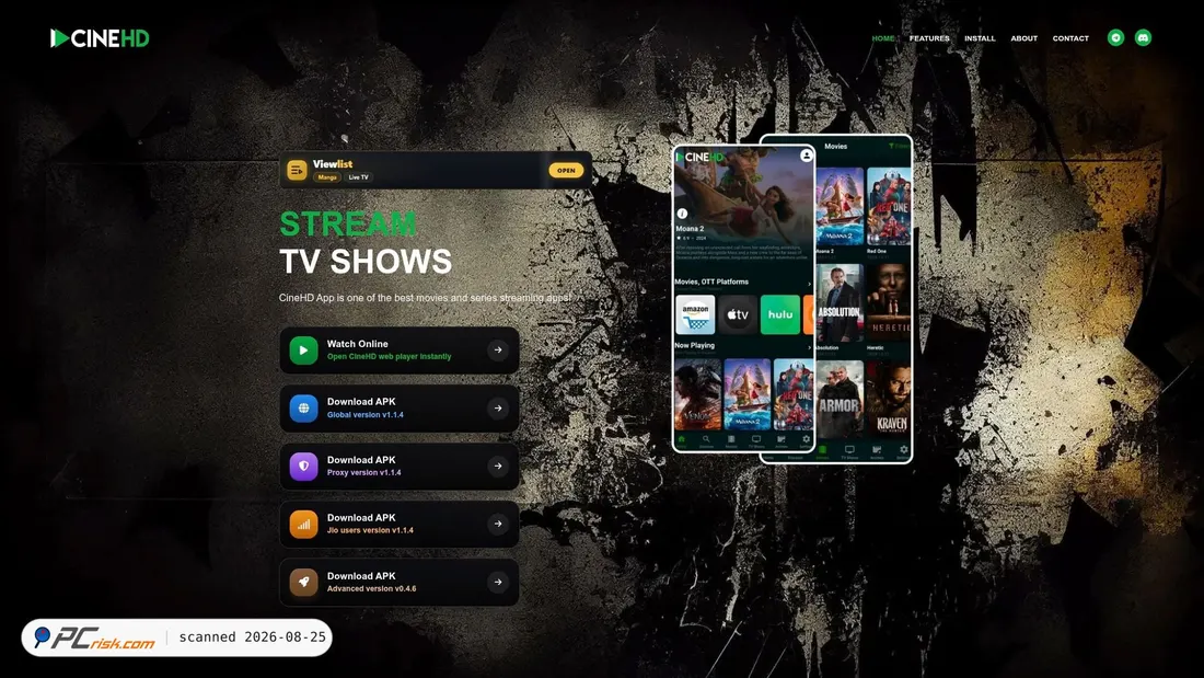 Screenshot of cinehd.dev