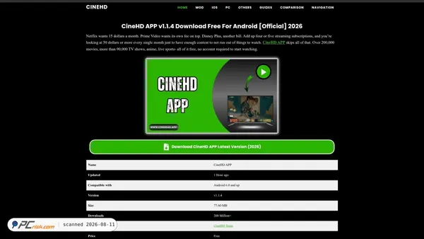 cinehd4u.app screenshot