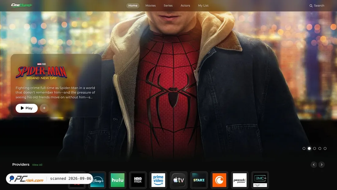 Screenshot of cinehype.sc