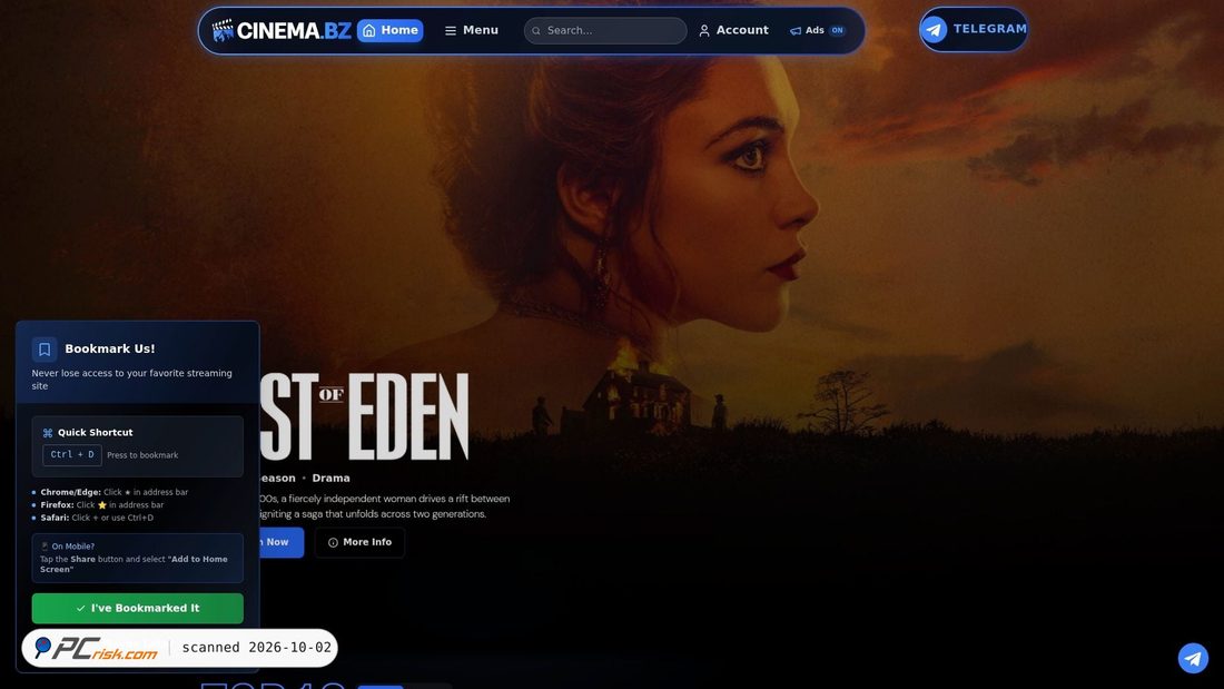 Captura de ecrã de cinema.army