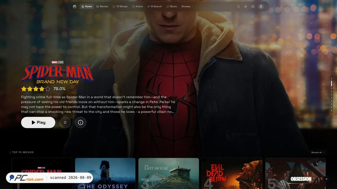 Captura de pantalla de cinemaos.live