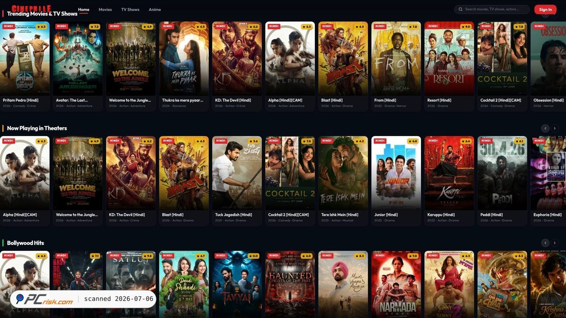 Screenshot of cinephile.live