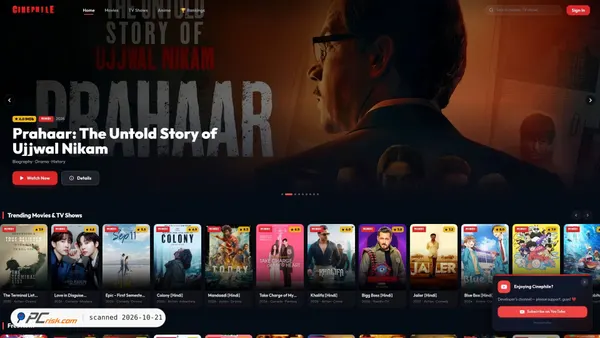 cinephile.live screenshot