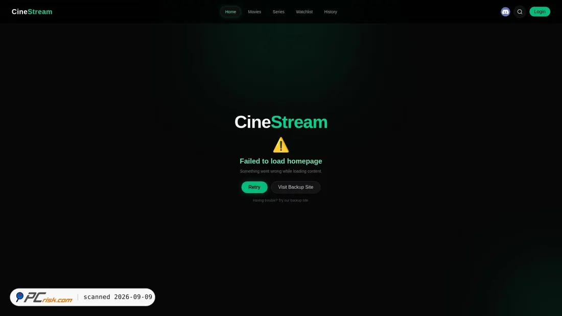 Screenshot von cinestream.kje.us
