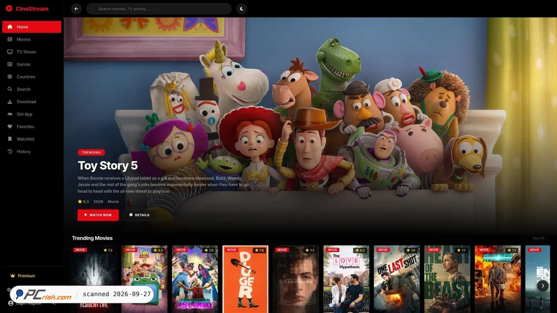Screenshot of cinestream.studio