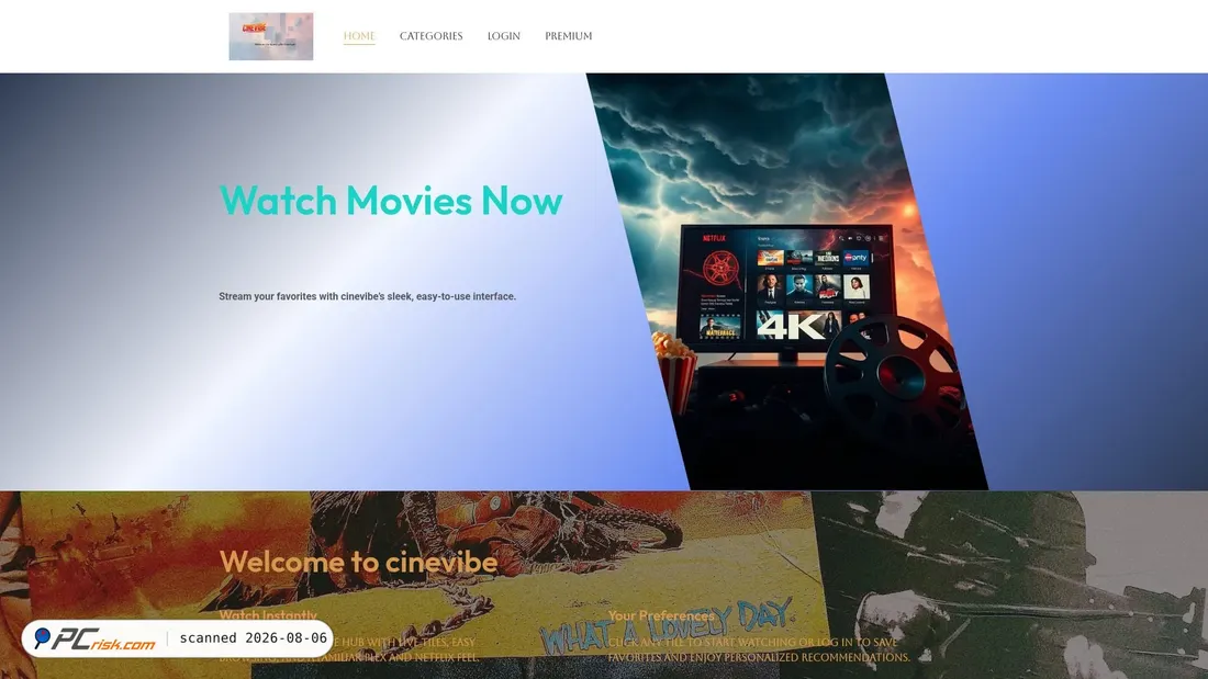 Screenshot of cinevibe.online