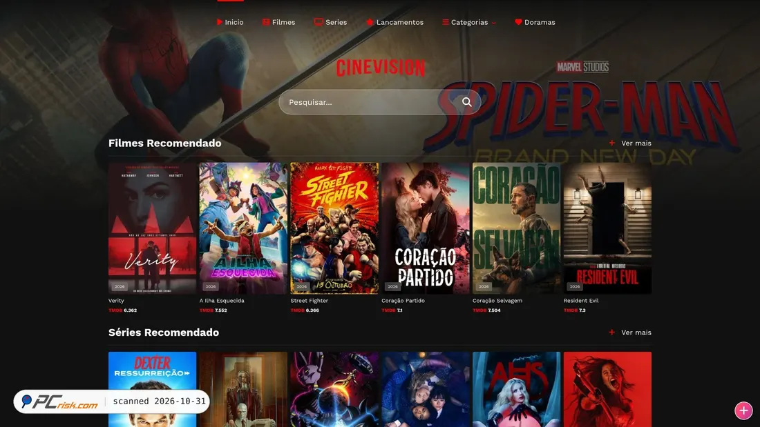 Screenshot of cinevision.lat
