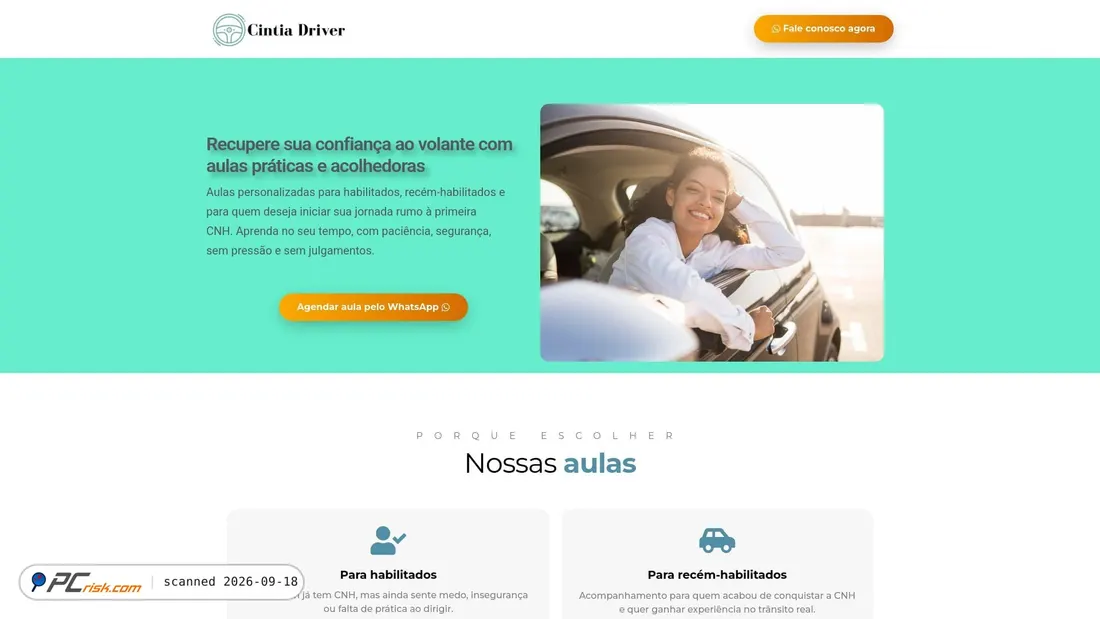 Screenshot of cintiadriver.com.br