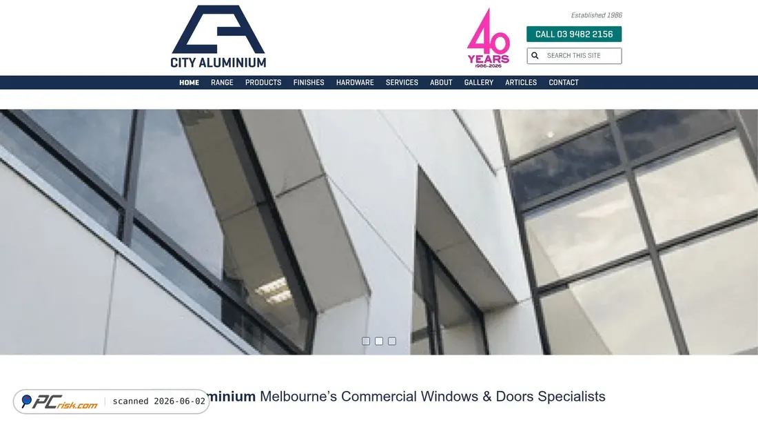 Screenshot von cityaluminium.com.au