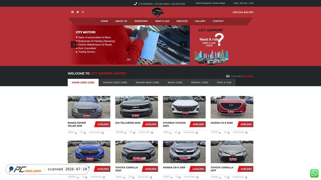 Screenshot of citymotors.com.gh