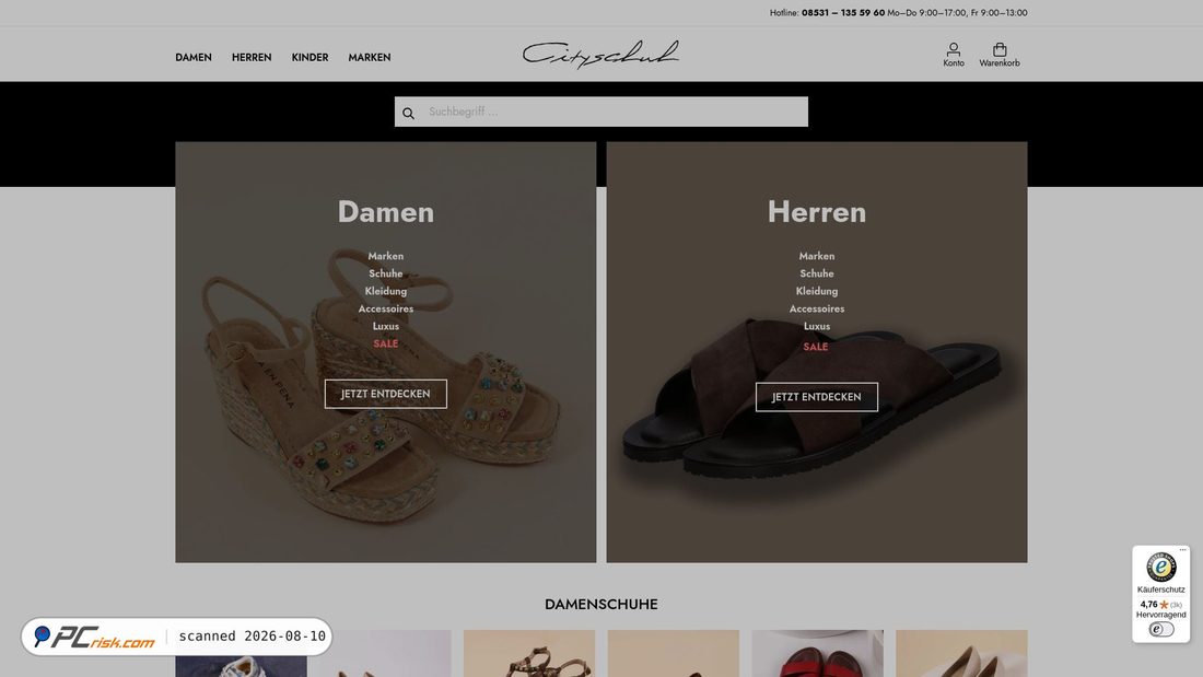 Screenshot of cityschuh.com
