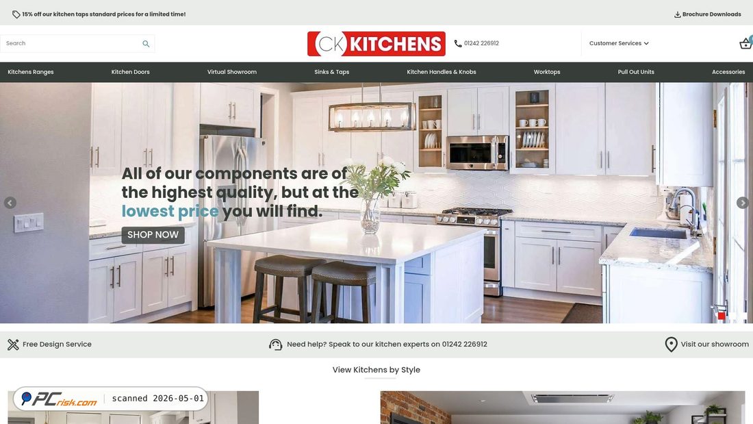 Captura de pantalla de ckkitchens.com