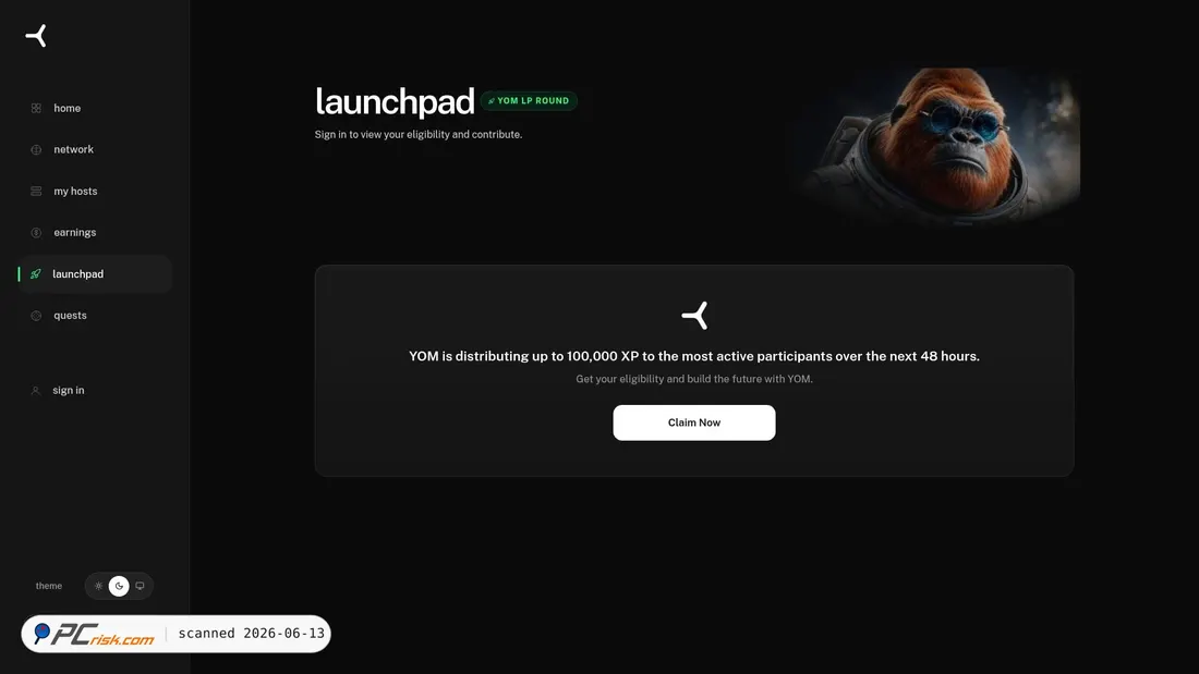 Screenshot di claim-yom.com