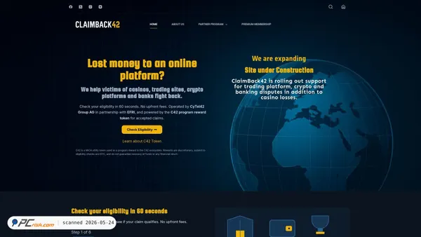 claimback-hub.com screenshot