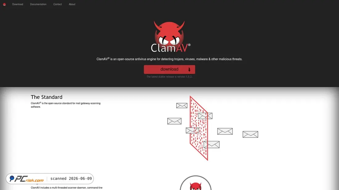 Screenshot of clamav.net