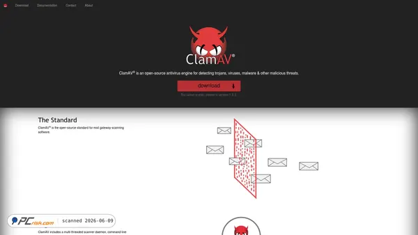 clamav.net screenshot