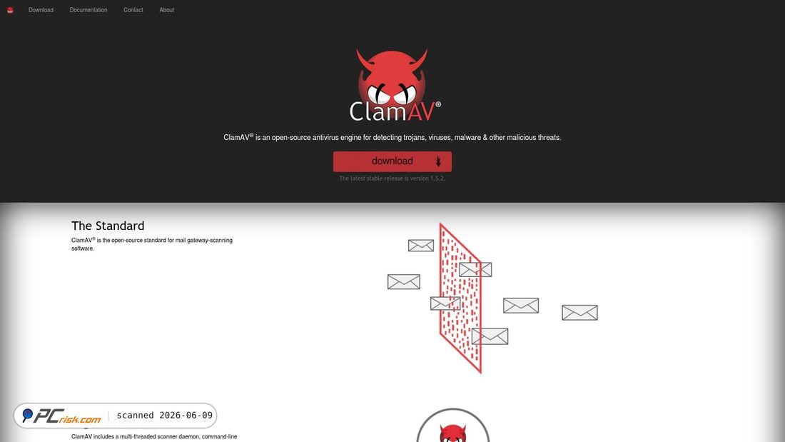 Screenshot of clamav.net